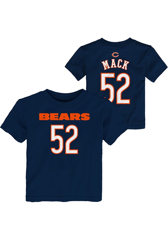 Men's Nike Khalil Mack Navy Chicago Bears Player Name & Number Long Sleeve  T-Shirt