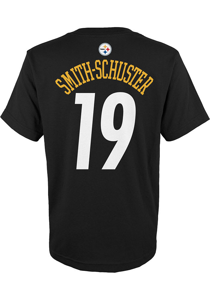 JuJu Smith-Schuster Pittsburgh Steelers Youth Black Mainliner Name and Number Player Tee
