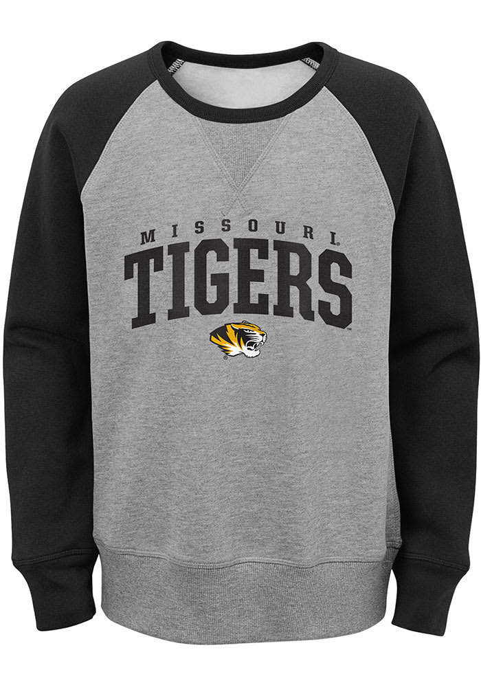 Missouri Tigers Youth Grey Victory Long Sleeve Crew Sweatshirt