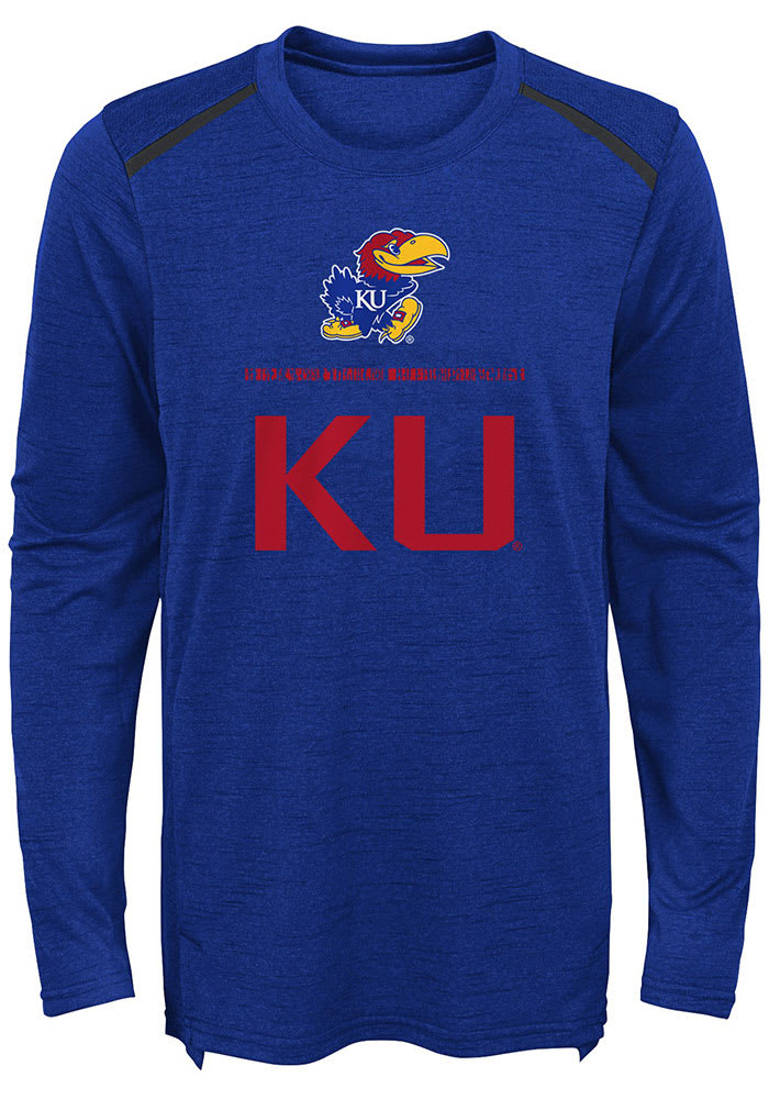 Kansas Jayhawks Youth Blue Static Long Sleeve T-Shirt