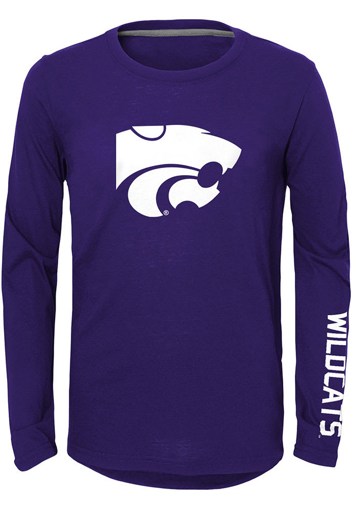 K-State Wildcats Youth Purple Trainer Long Sleeve T-Shirt