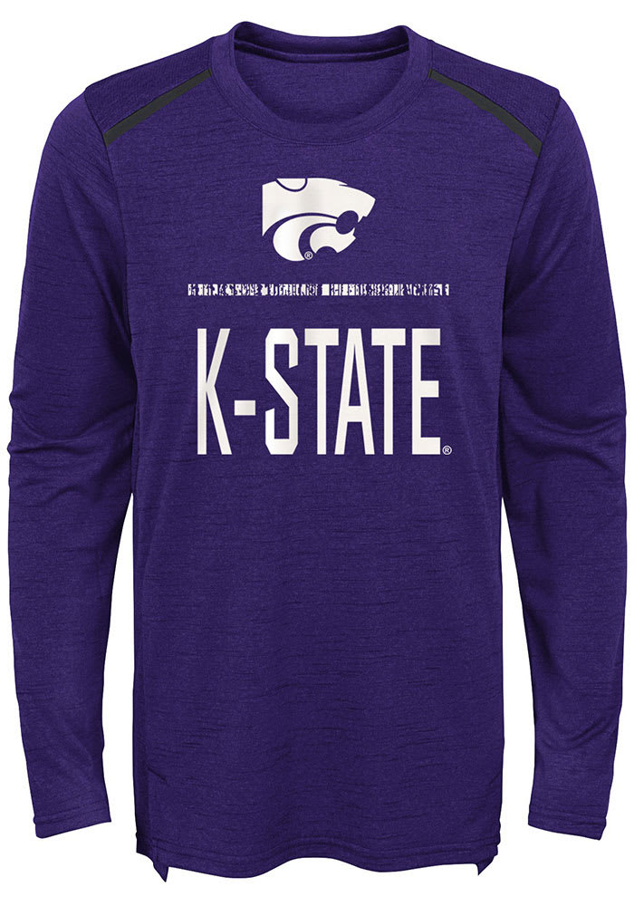 K-State Wildcats Youth Purple Static Long Sleeve T-Shirt