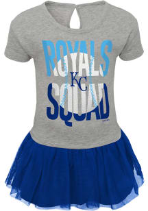 Kansas City Royals Baby Girls Blue Fan Squad Short Sleeve Dress