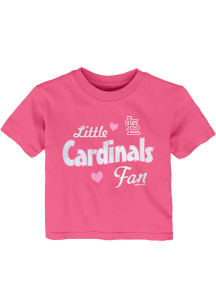 St Louis Cardinals Infant Girls Girly Fan Short Sleeve T-Shirt Pink