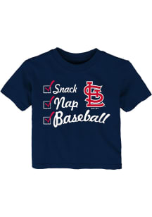 St Louis Cardinals Infant Snack Nap Short Sleeve T-Shirt Navy Blue