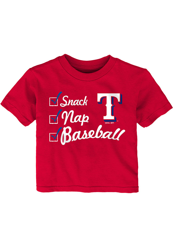 Texas Rangers Infant Snack Nap Short Sleeve T-Shirt Red