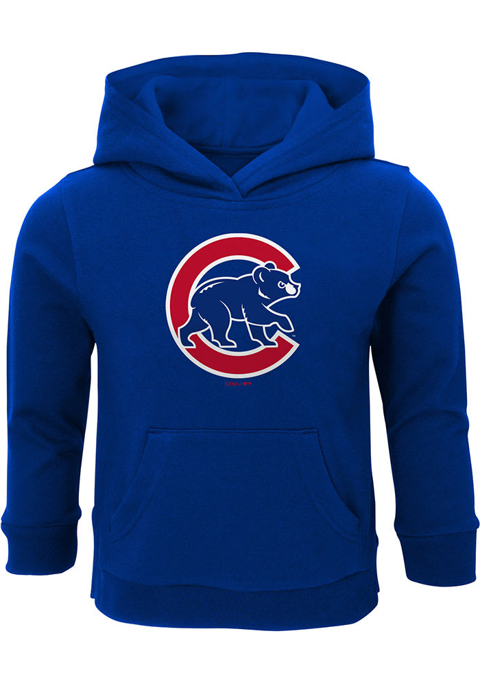 Chicago Cubs Toddler Blue Primary Logo Long Sleeve Hooded Sweatshirt