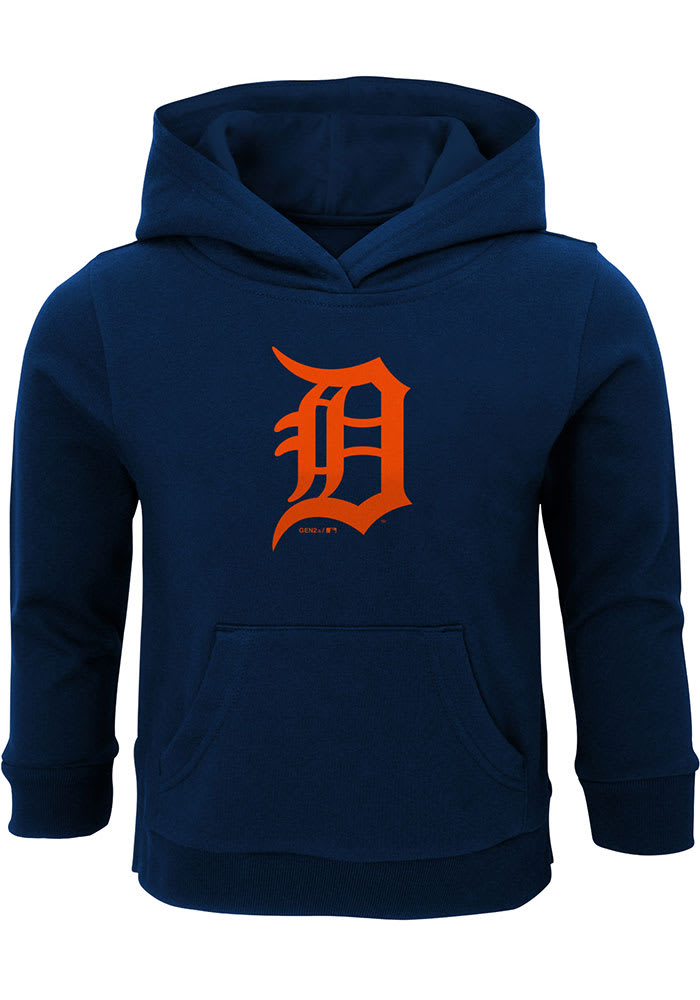Detroit Tigers Toddler Navy Blue Primary Logo Long Sleeve Hooded Sweatshirt