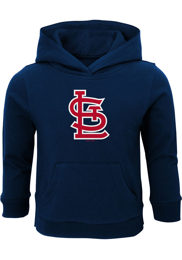 St Louis Cardinals Toddler Navy Blue Primary Logo Long Sleeve Hooded Sweatshirt