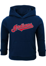 Cleveland Indians Toddler Navy Blue Wordmark Twill Long Sleeve Hooded Sweatshirt