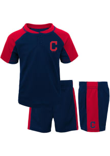 Cleveland Indians Toddler Navy Blue Play Strong Set Top and Bottom