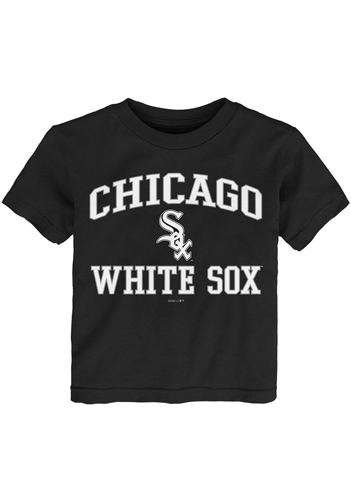 Chicago White Sox Toddler Black Heart Soul Short Sleeve T-Shirt, Black, 100% Cotton Jersey, Size 2T, Rally House