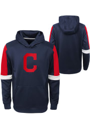 Cleveland Indians Youth Navy Blue Base Up Long Sleeve Hoodie