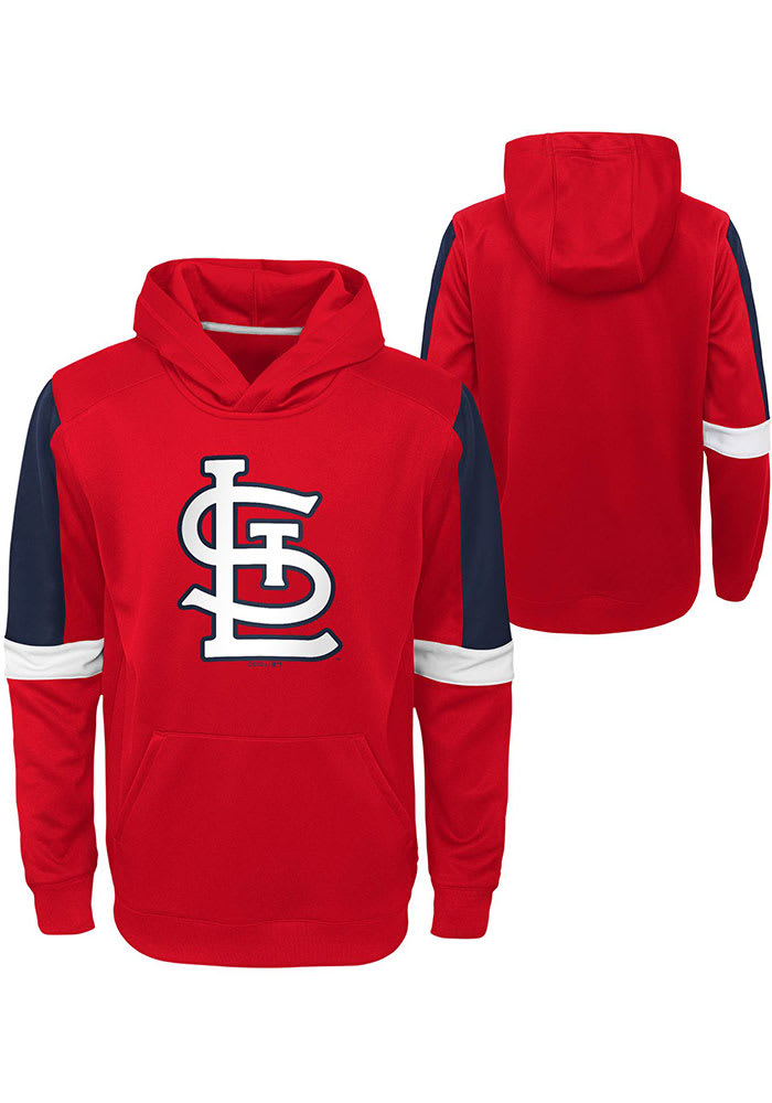 St Louis Cardinals Youth Red Base Up Long Sleeve Hoodie
