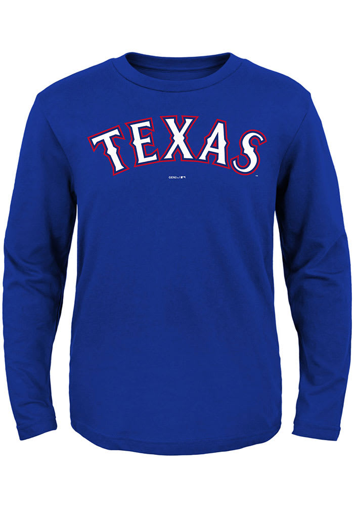 Texas Rangers Rangers Baby Blue Wordmark Long Sleeve Tee