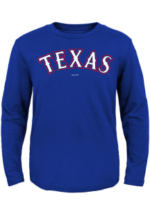 Texas Rangers Baby Blue Wordmark Long Sleeve T-Shirt