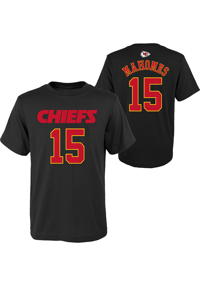 Patrick Mahomes Kansas City Chiefs Youth Black Name and Number Player Tee