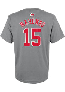 Patrick Mahomes Kansas City Chiefs Youth Grey Name and Number Player Tee