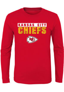 Kansas City Chiefs Youth Red Bar Code Long Sleeve T-Shirt