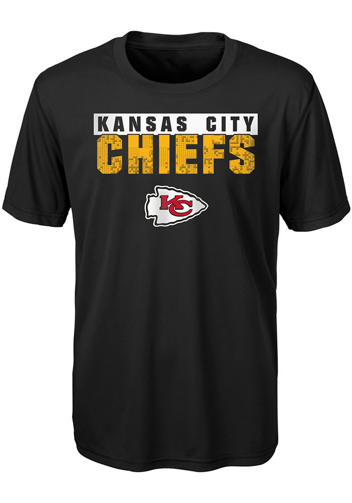 Kansas City Chiefs Youth Black Bar Code Short Sleeve T-Shirt