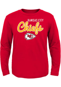 Kansas City Chiefs Girls Red Big Game Long Sleeve T-Shirt