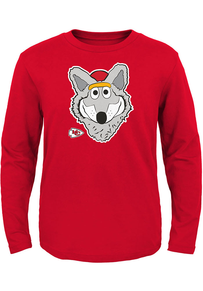 KC Wolf Outer Stuff Kansas City Chiefs Toddler Red KC Wolf Headshot Long Sleeve T-Shirt