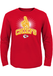 Kansas City Chiefs Toddler Red Number One Long Sleeve T-Shirt