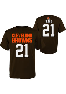 Denzel Ward Cleveland Browns Youth Brown Name and Number Player Tee