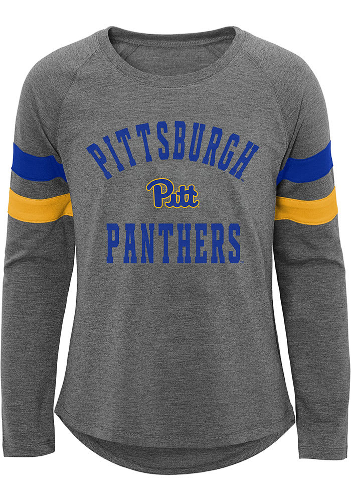 Pitt Panthers Girls Grey Half Time Long Sleeve T-shirt