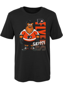 Gritty  Outer Stuff Philadelphia Flyers Boys Black Gritty Tag It Short Sleeve T-Shirt