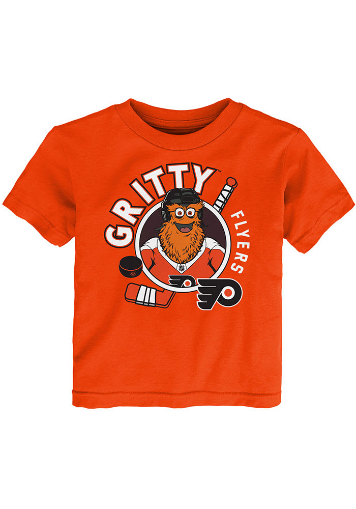 Gritty Outer Stuff Philadelphia Flyers Toddler Orange Gritty Ready to Play Long Sleeve T-Shirt, Orange, 100% Cotton, Size 2T, Rally House