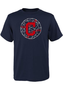 Cleveland Indians Youth Navy Blue Digi Ball Short Sleeve T-Shirt