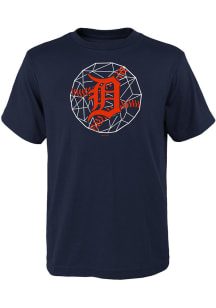 Detroit Tigers Youth Navy Blue Digi Ball Short Sleeve T-Shirt