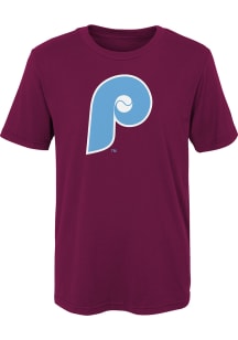 Philadelphia Phillies Boys Maroon Cooperstown Short Sleeve T-Shirt