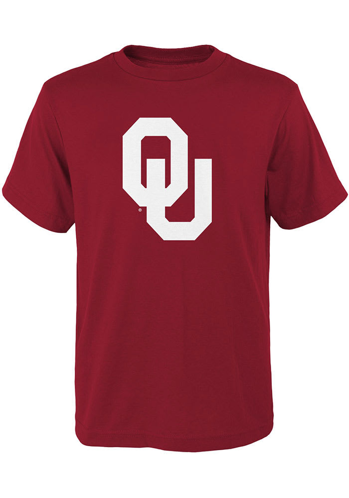 Oklahoma Sooners Youth Cardinal Primary Logo Short Sleeve T-Shirt