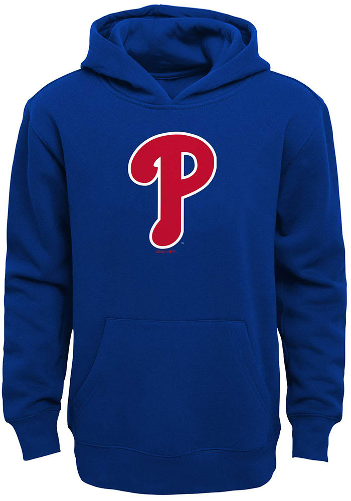 Philadelphia Phillies Boys Blue Logo Fleece Long Sleeve Hooded Sweatshirt