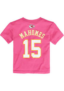 Patrick Mahomes  Outer Stuff Kansas City Chiefs Toddler Girls Pink Name and Number Short Sleeve ..