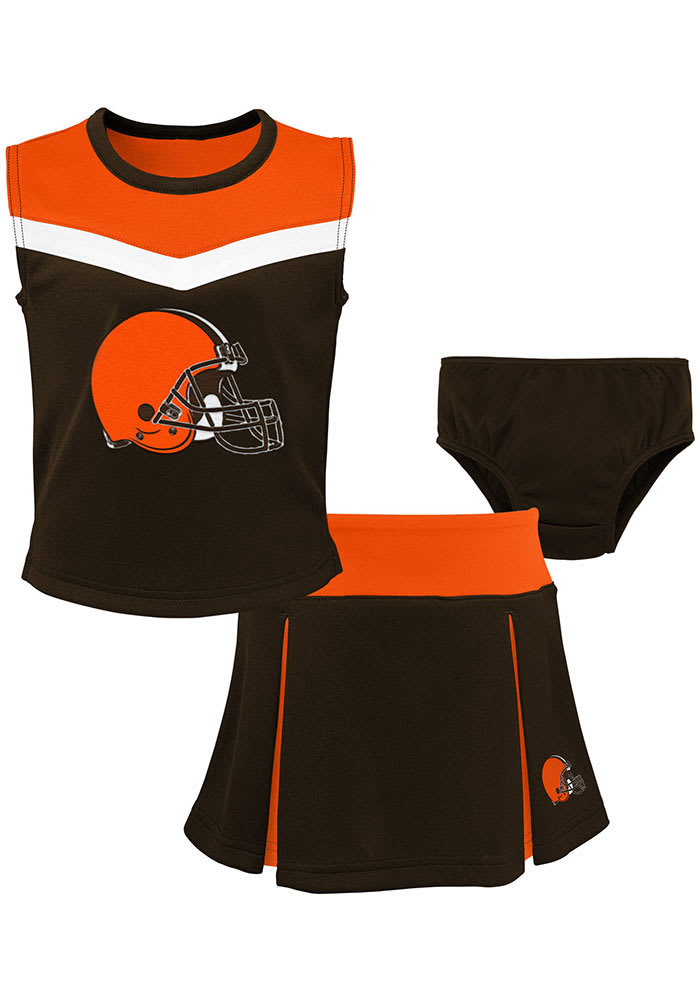 Girls Preschool Brown Cleveland Browns Spirit Cheerleader Two-Piece Set with Bloomers