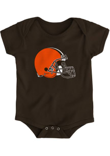 Cleveland Browns Baby Brown Primary Logo Short Sleeve One Piece