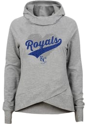 Kansas City Royals Girls Grey Sweet Spot Long Sleeve Hooded Sweatshirt