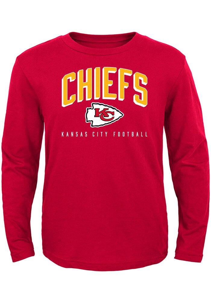 Kansas City Chiefs Toddler RED Arched Standard Long Sleeve Tee