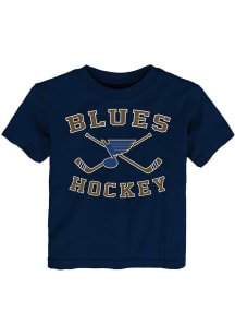 St Louis Blues Toddler Navy Blue Lines Crossed Short Sleeve T-Shirt