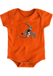 Cleveland Browns Baby Orange Primary Logo Short Sleeve One Piece