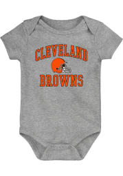 Cleveland Browns Baby Grey #1 Design Short Sleeve One Piece