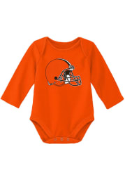 Cleveland Browns Baby Orange Primary Logo Long Sleeve One Piece