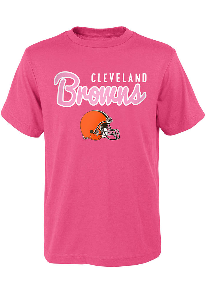 New Era Little Kids' Cleveland Browns Script Brown Long Sleeve T-Shirt