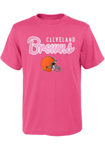 Cleveland Browns Toddler Girls Pink Big Game Short Sleeve T-Shirt