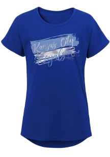 Kansas City Royals Girls Blue Brush Stroke Short Sleeve Tee