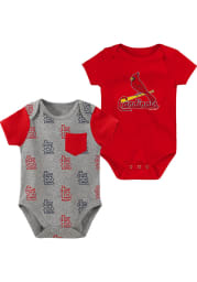 St Louis Cardinals Baby Red Born and Raised One Piece