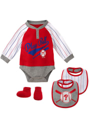 Philadelphia Phillies Baby Red Is It Game Time Yet? Set One Piece with Bib